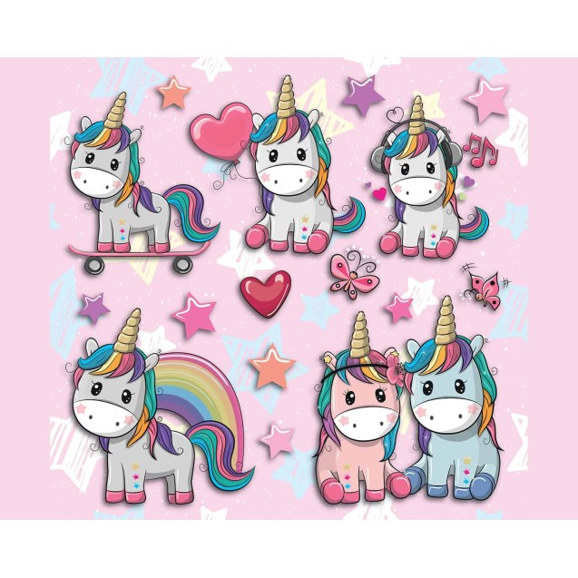 Αυτοκόλλητα 3 επιπέδων Ango Lovely Unicorn 14511