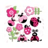 Αυτοκόλλητα 3 επιπέδων Μ Pink Ladybugs 14506