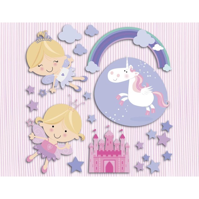 Αυτοκόλλητα 3 επιπέδων Μ Happy Fairies 14503