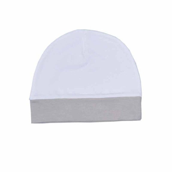 Βρεφικό Σκουφάκι Ζέρσευ Baby Oliver Des. 14 Λευκό-Μόκα