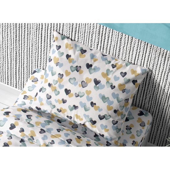 Μαξιλαροθήκη Dimcol Hearts 11 Grey-Green 50x70