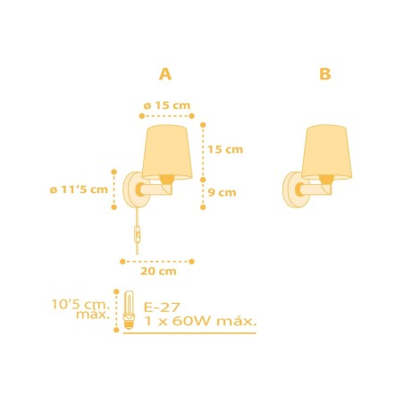 Παιδική Απλίκα Τοίχου Ango Starlight Yellow 82219 A