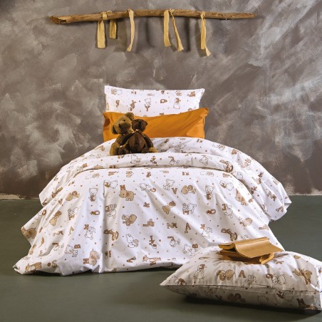 Παπλωματοθήκη Μονή Sb Home Alphabet Beige 160x240