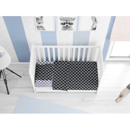 Σετ Σεντόνια Κούνιας 3 Τεμαχίων Dimcol Windows 177 Multi Dark Blue-White 120x160