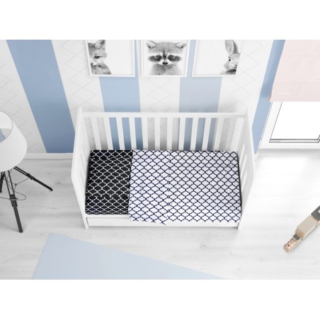 Σετ Σεντόνια Κούνιας 3 Τεμαχίων Dimcol Windows 177 Multi Dark Blue-White 120x160