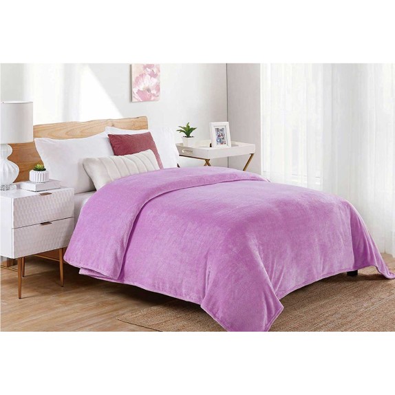  Κουβέρτα Fleece Υπέρδιπλη Dimcol Μονόχρωμη 05 Lila 220x240