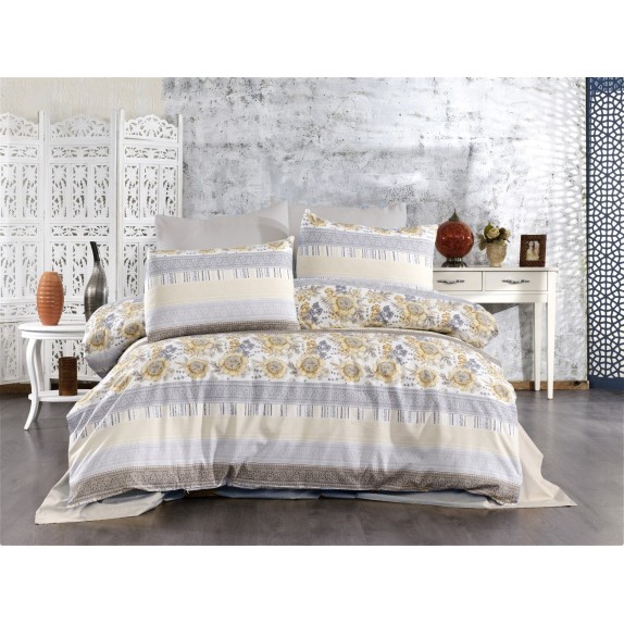 Παπλωματοθήκη Υπέρδιπλη Dimcol Ηλιαχτίδα 370 Grey-Beige...