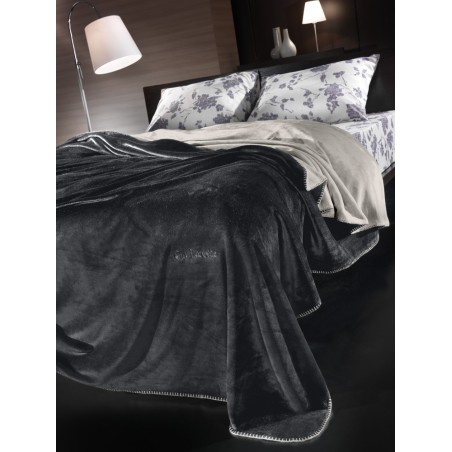 Σετ Κουβέρτα Υπέρδιπλη 2 Τεμαχίων Guy Laroche Velvet Anthracite 220x240