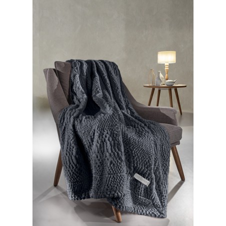 Σετ Ριχτάρι Τετραθέσιου και Μαξιλαροθήκη Διακόσμησης Guy Laroche Crusty Carbon 170x350