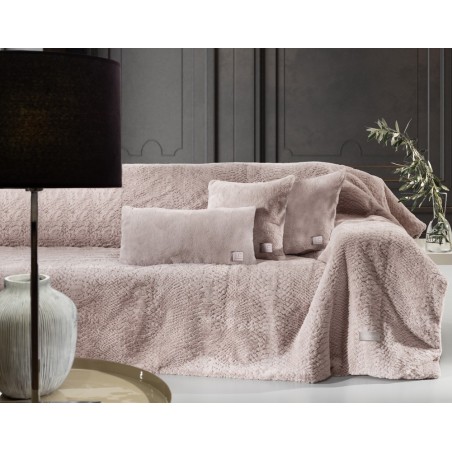 Σετ Ριχτάρι Τετραθέσιου και Μαξιλαροθήκη Διακόσμησης Guy Laroche Crusty Old Pink 170x350