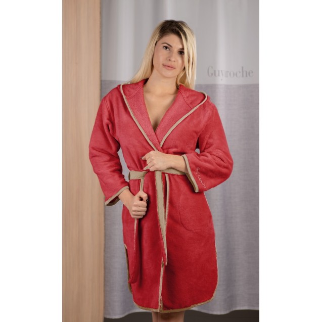 Μπουρνούζι με Κουκούλα Guy Laroche New Comfy Red