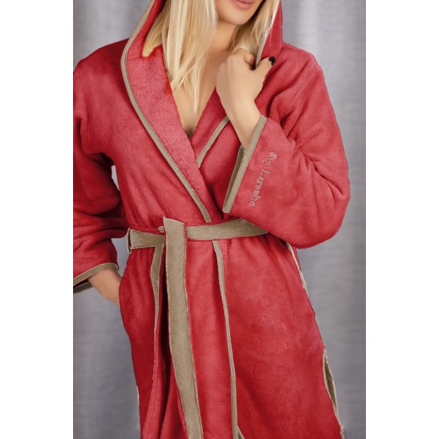 Μπουρνούζι με Κουκούλα Guy Laroche New Comfy Red