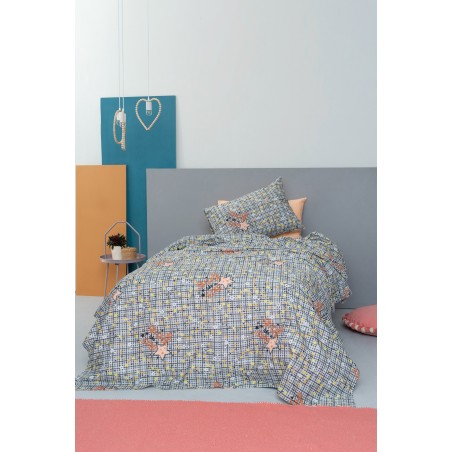 Σετ Σεντόνια Φωσφοριζέ Ημίδιπλα 3 Τεμαχίων Palamaiki Cluster Grey 170x260