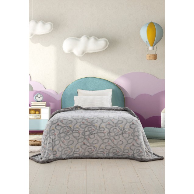 Κουβέρτα Φωσφοριζέ με Γούνα Sherpa Ημίδιπλη...