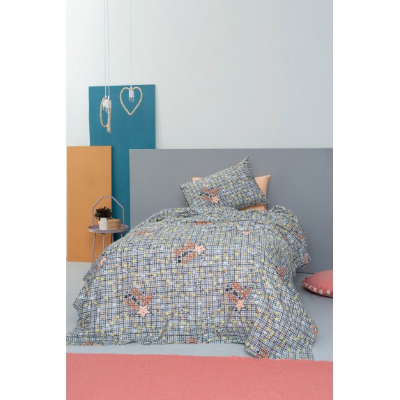 Πάπλωμα Φωσφοριζέ Ημίδιπλο Palamaiki Cluster Grey 160x240