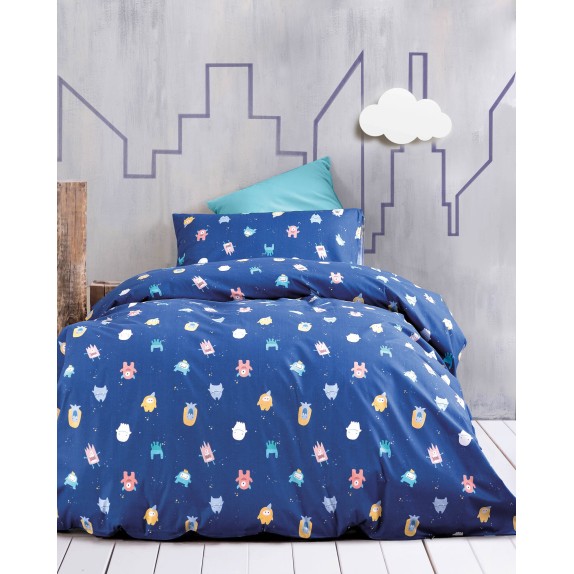 Σετ Σεντόνια Ημίδιπλα 3 Τεμαχίων Rythmos Busters Μπλε...