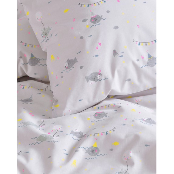 Σετ Μαξιλαροθήκες 2 Τεμαχίων Rythmos Fouska Γκρι 50x70