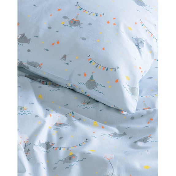 Σετ Μαξιλαροθήκες 2 Τεμαχίων Rythmos Fouska Μπλε 50x70