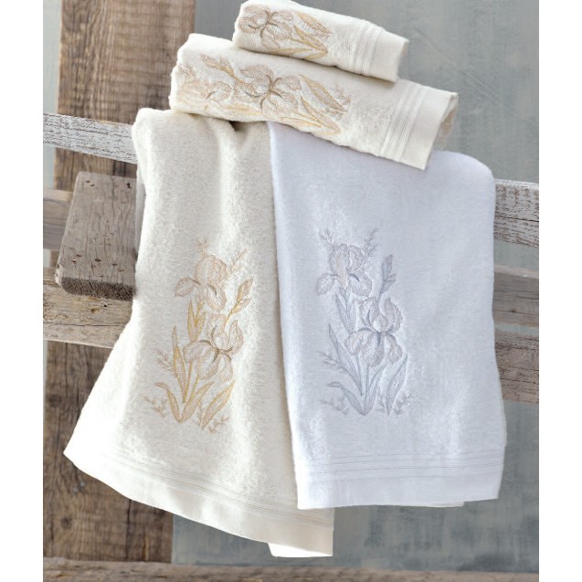 Σετ Πετσέτες 3 Τεμαχίων Rythmos Cyclamine Εκρού