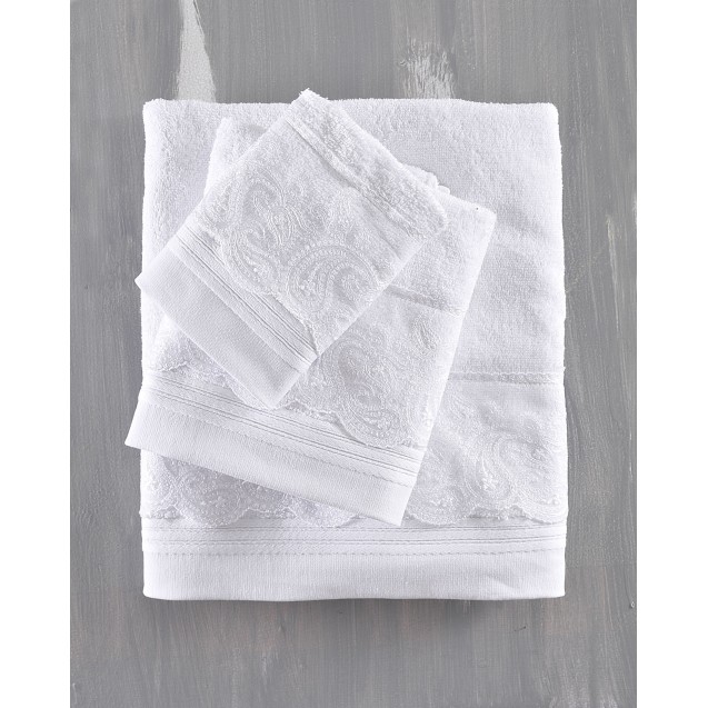 Σετ Πετσέτες 3 Τεμαχίων Rythmos Anika Λευκό