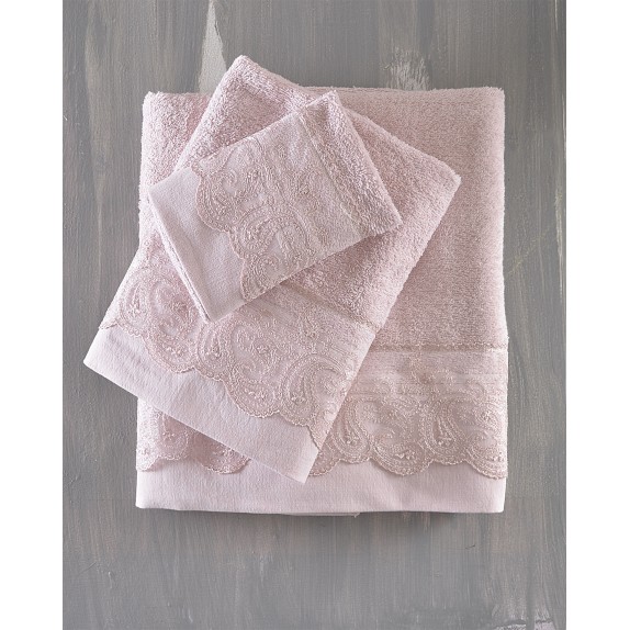 Σετ Πετσέτες 3 Τεμαχίων Rythmos Anika Ροζ