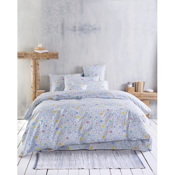 Σετ Παπλωματοθήκη Υπέρδιπλη 3 Τεμαχίων Rythmos Glow Μπλε...