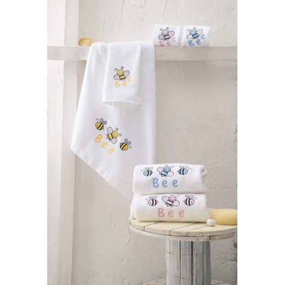 Σετ Πετσέτες 2 Τεμαχίων Rythmos Honey Bee Ροζ