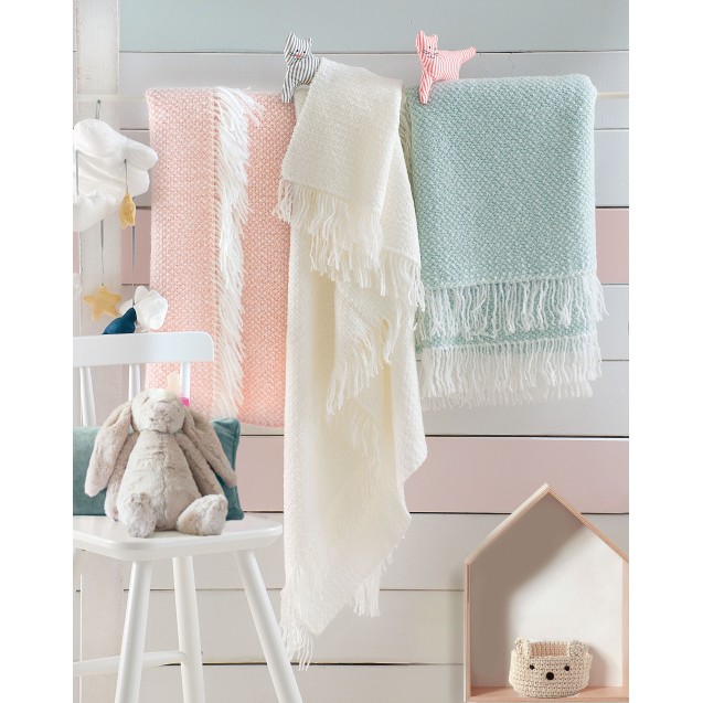 Κουβέρτα Πλεκτή Rythmos Nest Σομόν 100x130