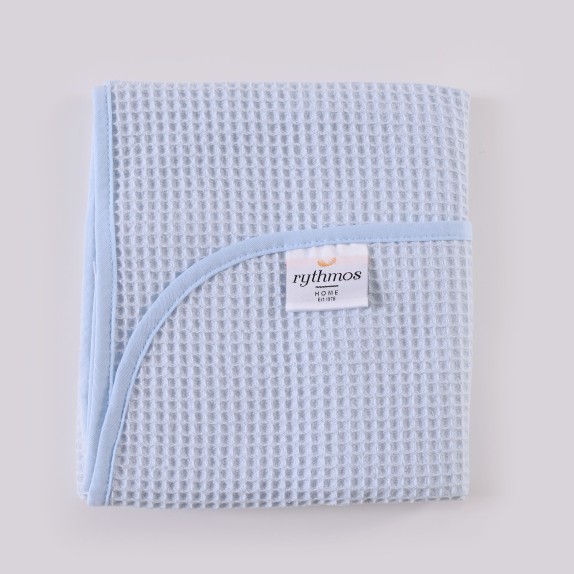 Κουβέρτα Πικέ Κούνιας Rythmos Sweety Σιέλ 110x140