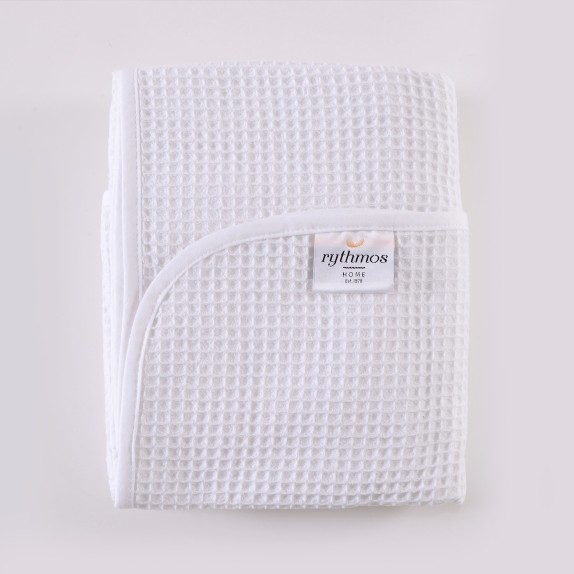 Κουβέρτα Πικέ Αγκαλιάς Rythmos Sweety Λευκό 80x90