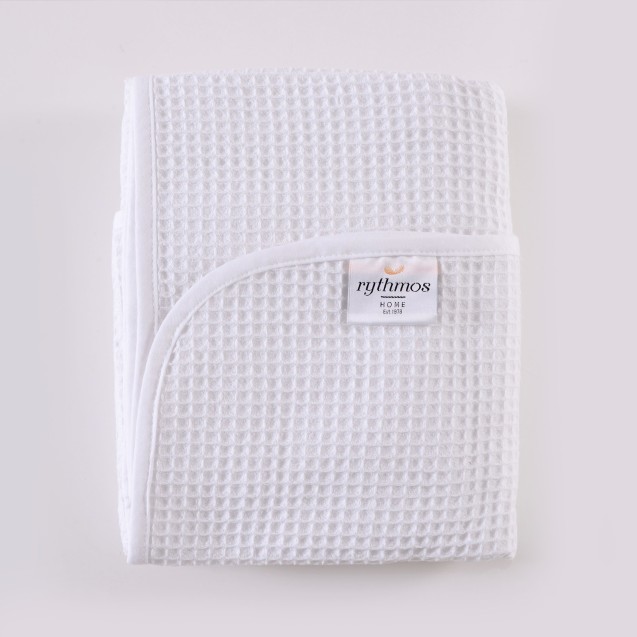 Κουβέρτα Πικέ Αγκαλιάς Rythmos Sweety Λευκό 80x90