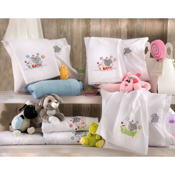 Σετ Σεντόνια Κούνιας 3 Τεμαχίων Rythmos Elmer Σιέλ 100x160