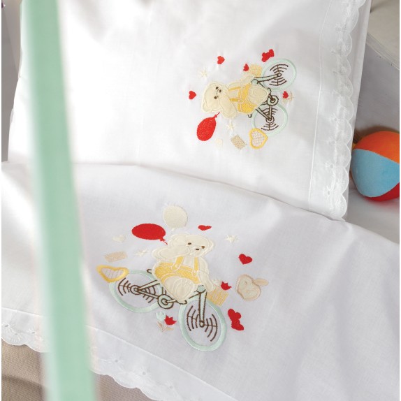 Σετ Σεντόνια Κούνιας 3 Τεμαχίων Rythmos My Bike Κίτρινο...