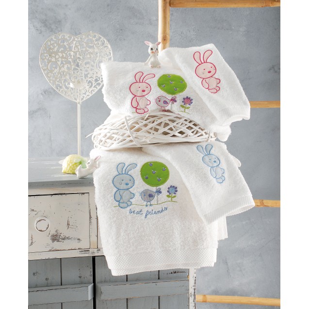 Σετ Πετσέτες 2 Τεμαχίων Rythmos Sweet Ροζ