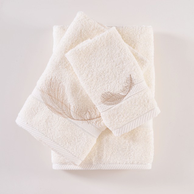 Σετ Πετσέτες 3 Τεμαχίων Rythmos Rythm Εκρού