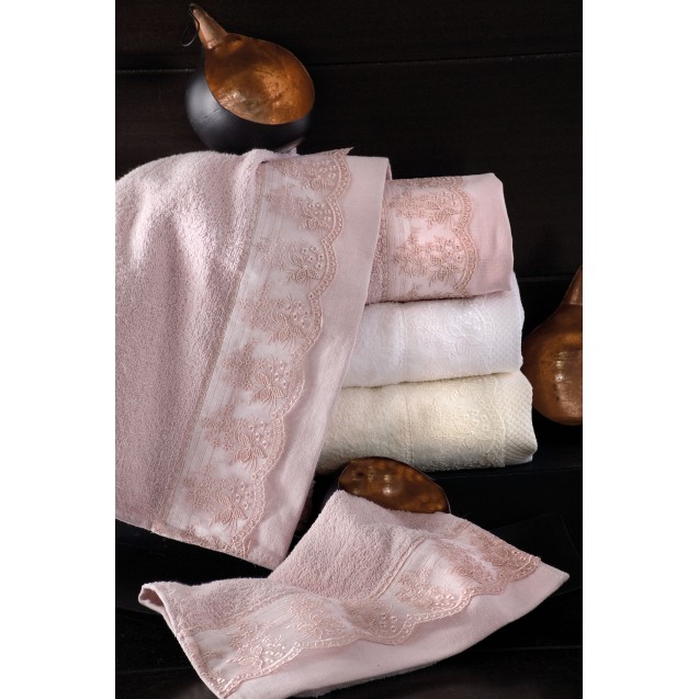 Σετ Πετσέτες 3 Τεμαχίων Rythmos Helga Ροζ