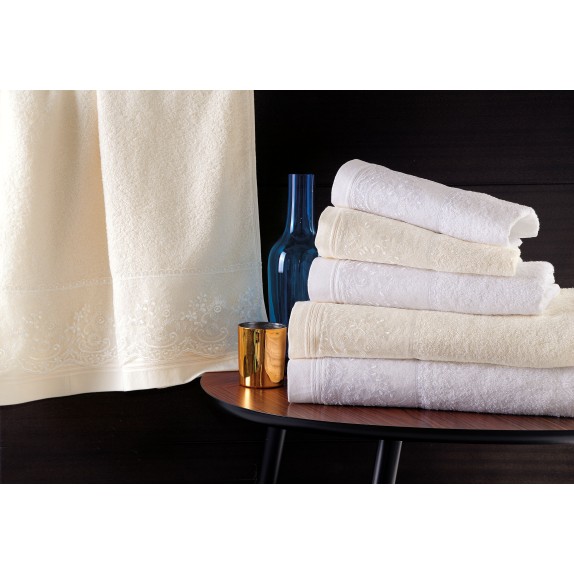 Σετ Πετσέτες 3 Τεμαχίων Rythmos Katherine Λευκό