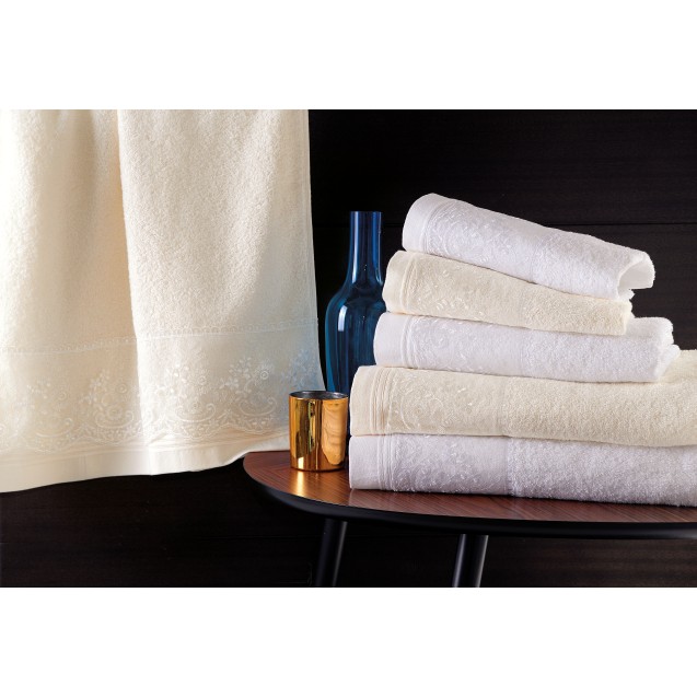 Σετ Πετσέτες 3 Τεμαχίων Rythmos Katherine Εκρού