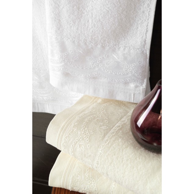 Σετ Πετσέτες 3 Τεμαχίων Rythmos Shiraz Λευκό