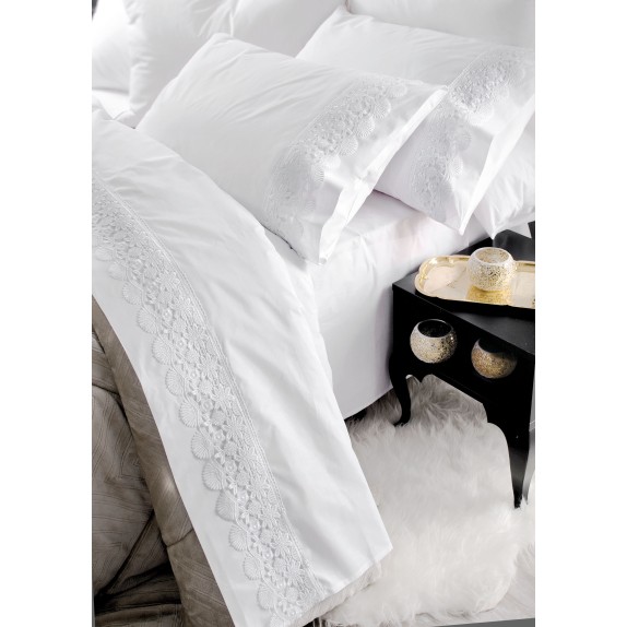 Σετ Σεντόνια Υπέρδιπλα 4 Τεμαχίων Rythmos Olivine Λευκό...