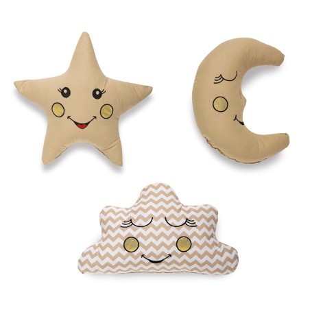 Σετ Μαξιλάρια Διακόσμησης 3 Τεμαχίων Sb Home Baby Deco Pillows Beige
