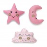 Σετ Μαξιλάρια Διακόσμησης 3 Τεμαχίων Sb Home Baby Deco Pillows Pink