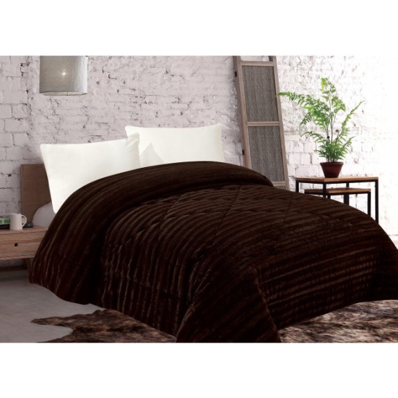 Κουβερτοπάπλωμα Υπέρδιπλο Silk Fashion Ironed Καφέ 220x240
