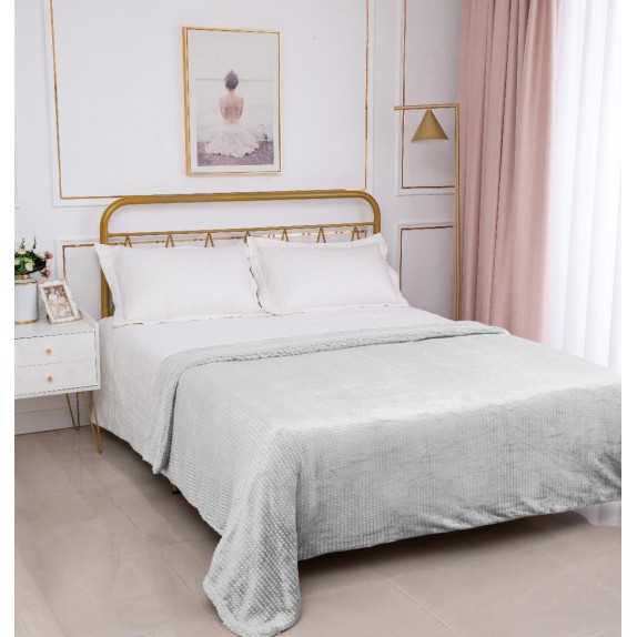 Κουβέρτα με Sherpa Υπέρδιπλη Silk Fashion Damask Light...