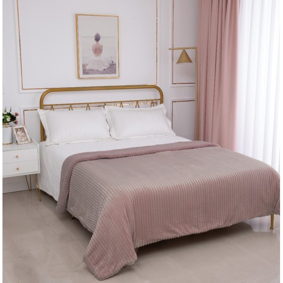 Κουβέρτα με Sherpa Υπέρδιπλη Silk Fashion Kotle Syklamen...