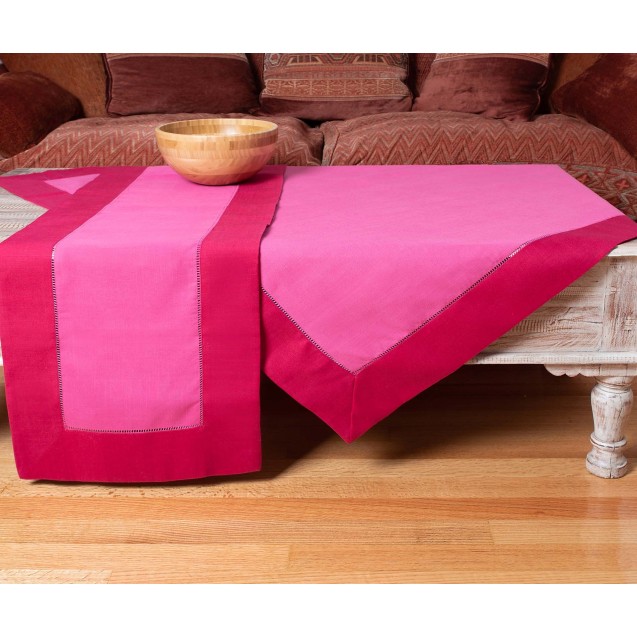 Τραπεζομάντηλο Silk Fashion Bg17 Φούξια/Ανοιχτό...
