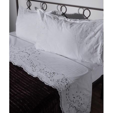 Σετ Σεντόνια Χειροποίητα Υπέρδιπλα 3 Τεμαχίων Silk Fashion 931113 Λευκό 225x270