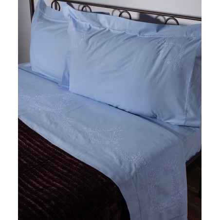 Σετ Σεντόνια Χειροποίητα Υπέρδιπλα 4 Τεμαχίων Silk Fashion 624 Σιέλ 225x270