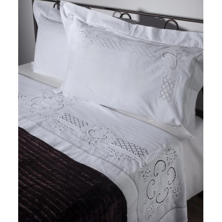 Σετ Σεντόνια Χειροποίητα Υπέρδιπλα 4 Τεμαχίων Silk Fashion 710 Λευκό 225x270