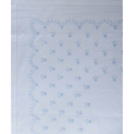 Σετ Σεντόνια Χειροποίητα Υπέρδιπλα 4 Τεμαχίων Silk Fashion 2806B Λευκό Σιέλ 225x270